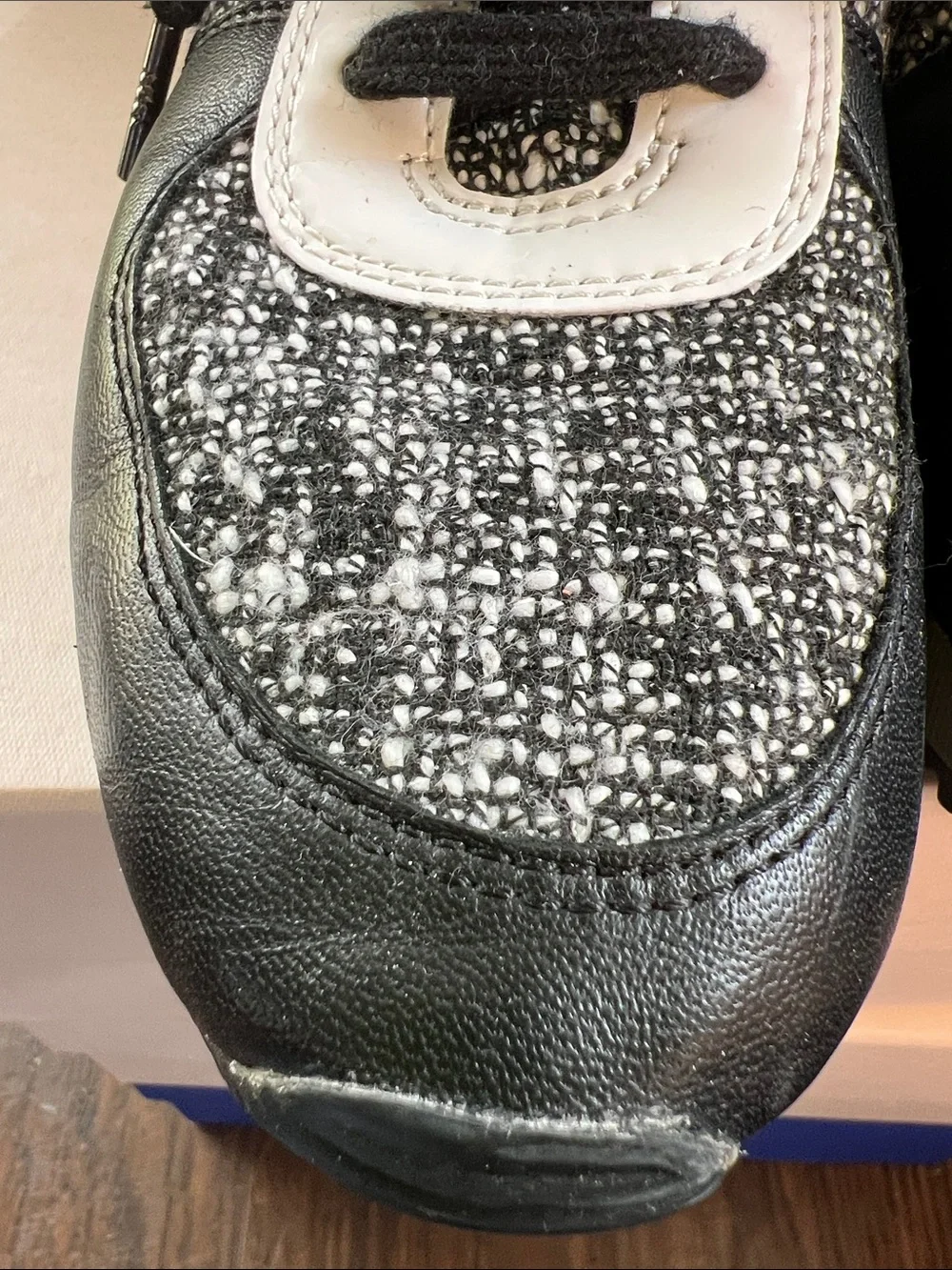 Michael Kors Black and White Tweed Casual Sneakers - Picture 5 of 6